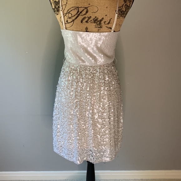 Express silver sequin party dress xs - Picture 2 of 6